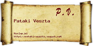 Pataki Veszta névjegykártya